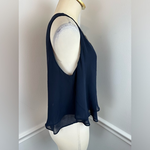 ASTR THE LABEL Sleeveless Navy Beaded Embellished Top | Size Medium - Picture 6 of 9